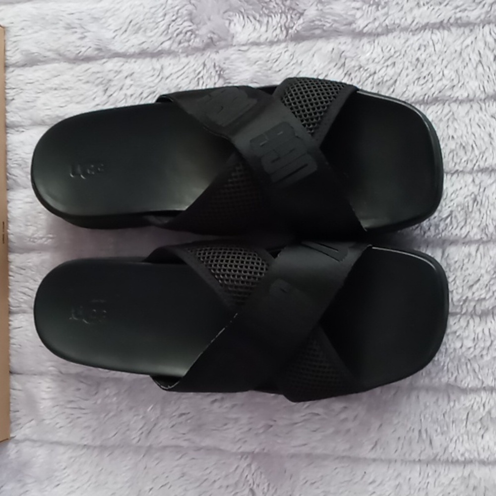 UGG Black Crisscross Slide Sandals for Women